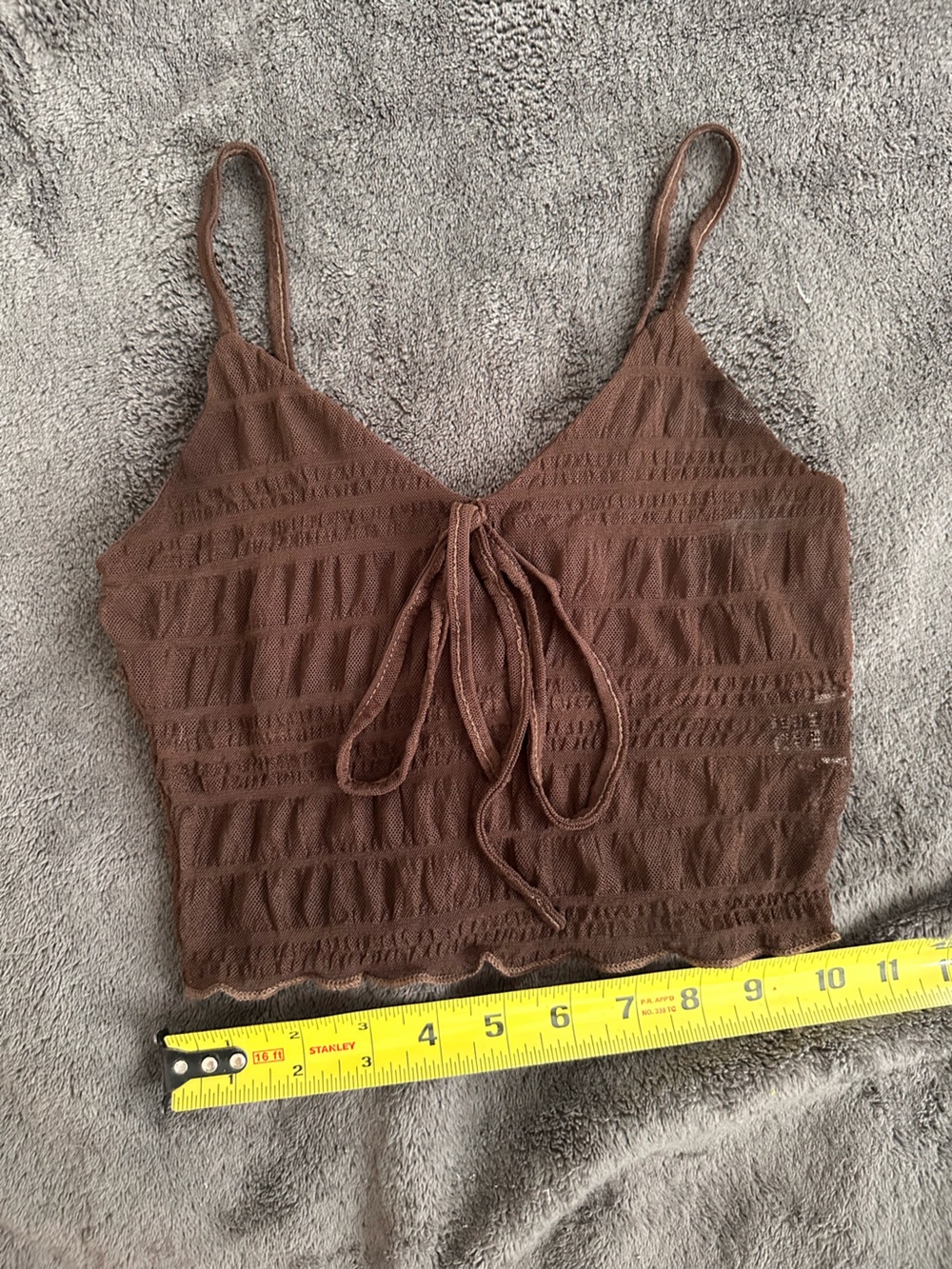 Chocolate Brown Knit Cropped Camisole